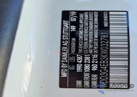 2019 Mercedes-Benz A 220 z USA, uszkodzony, nr VIN WDD3G4EB3KW032781